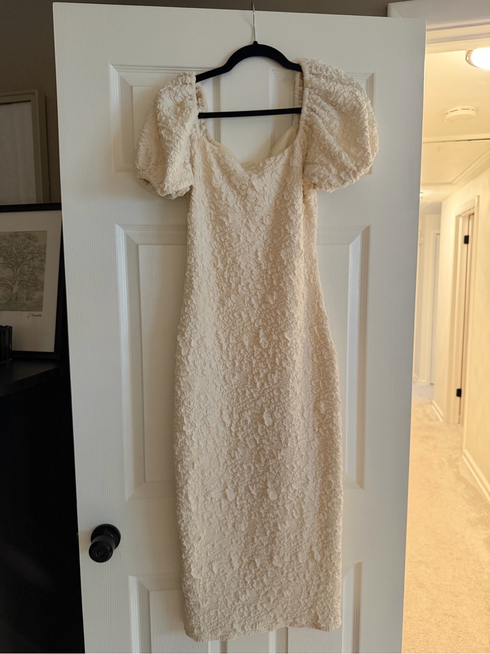 Pink Blush Maternity Ivory Textured Midi Dress
